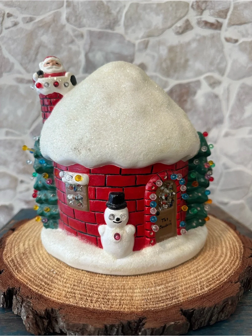 Vintage Hand Painted Ceramic Christmas Igloo